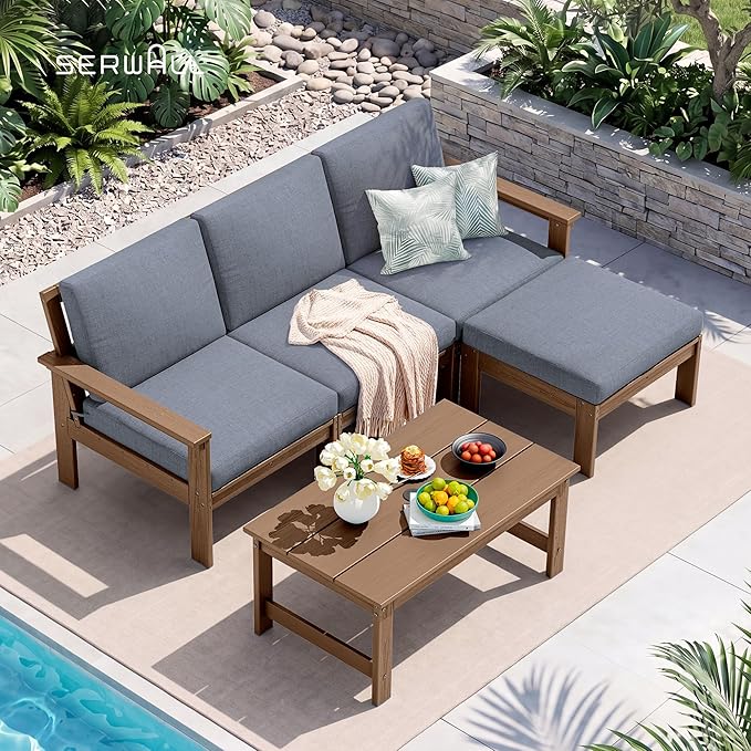SERWALL Outdoor Ottoman with Cushions - Image 6
