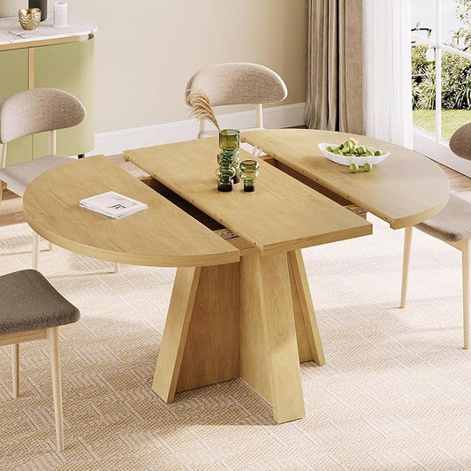iPormis 43.3in-59in Extendable Round Dining Table by iPomis