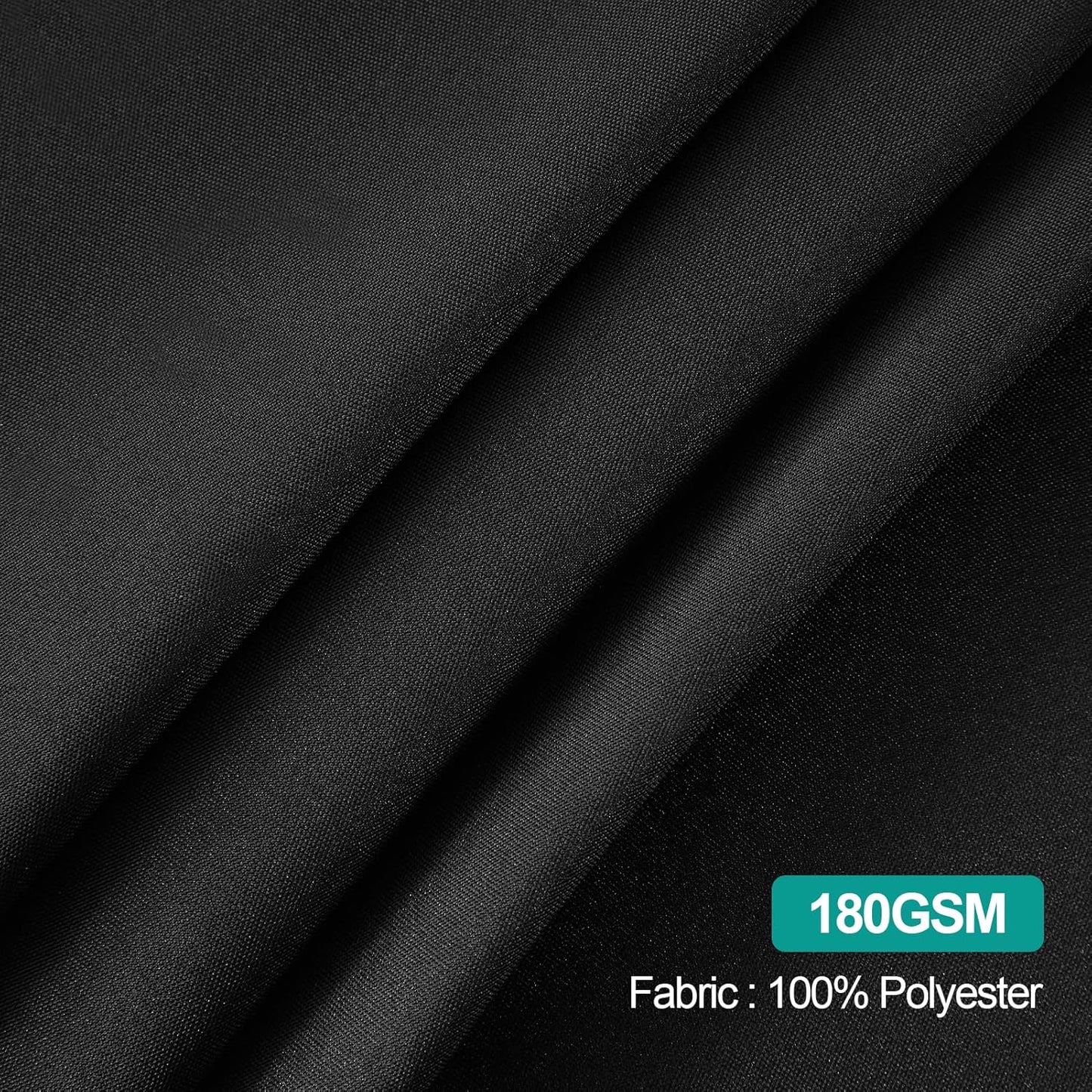 EMART Round Tablecloth Black (1 Pack) 120 inch Circular Polyester Table Cover for Wedding Decor, Birthday Party, Banquet and Formal Events