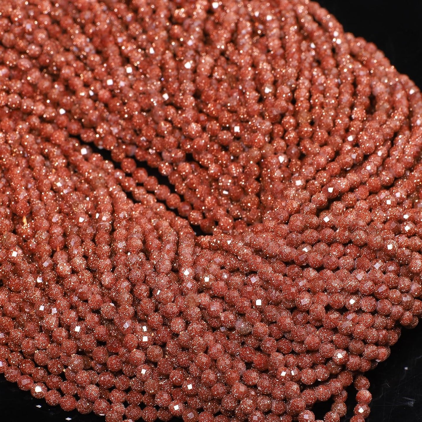 Song Xi 90pcs 4mm Natural Golden Sandstone Gemstone Beads Faceted Round Loose Stone Beads for Jewelry Making
