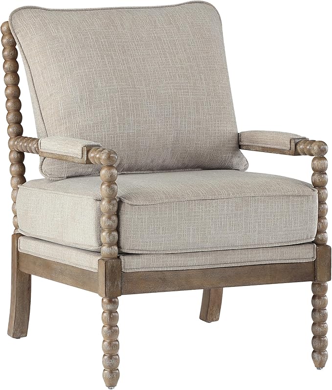 DUHOME Linen Fabric Spindle Accent Chairs Set of 2, Spool Chairs - Image 9