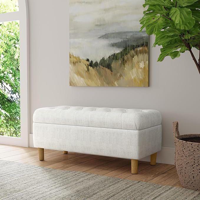 Homepop Home Decor | Tufted Ainsley Button Storage Ottoman Bench - Image 2