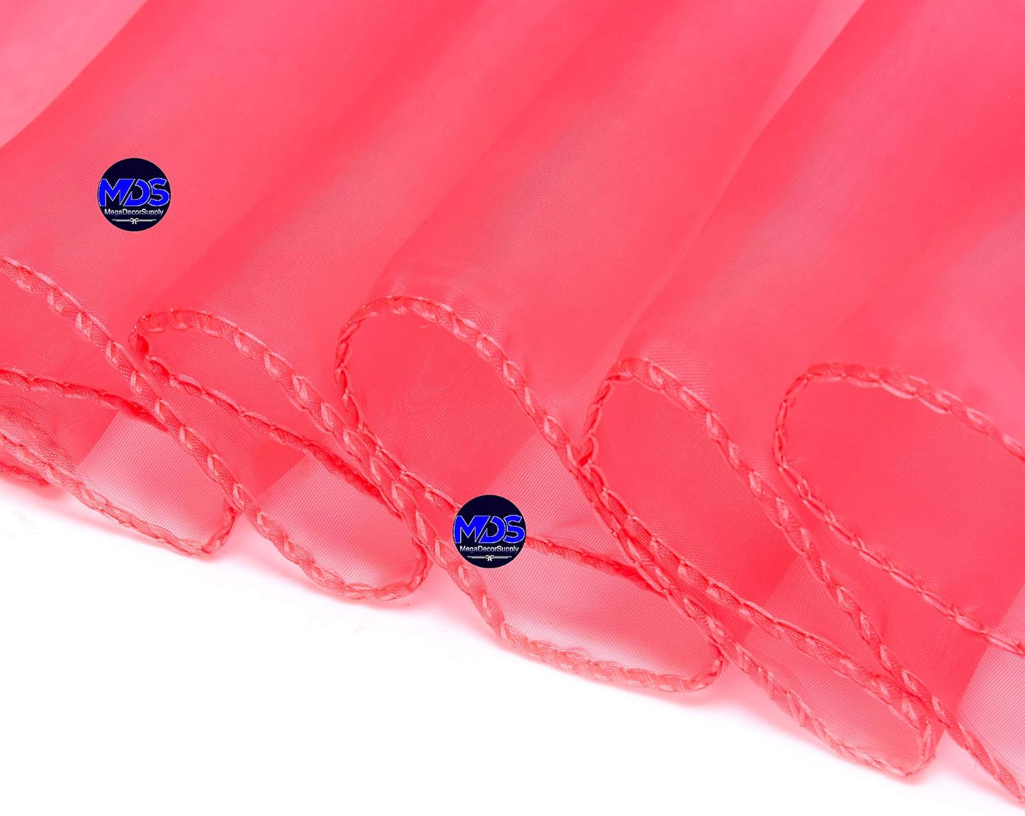 MDS Pack of 300 PCS Organza Chair Sashes Wider Dining Chair Bows Ribbon Tie Back for Wedding Party Birthday Bridal Shower Reception Event Banquet Home Chair Cover Decoration - Coral