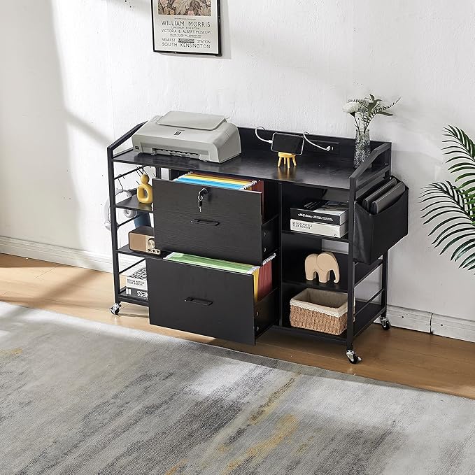 45" File Cabinet for Home Office, Mobile Office Storage Cabinet - Image 7