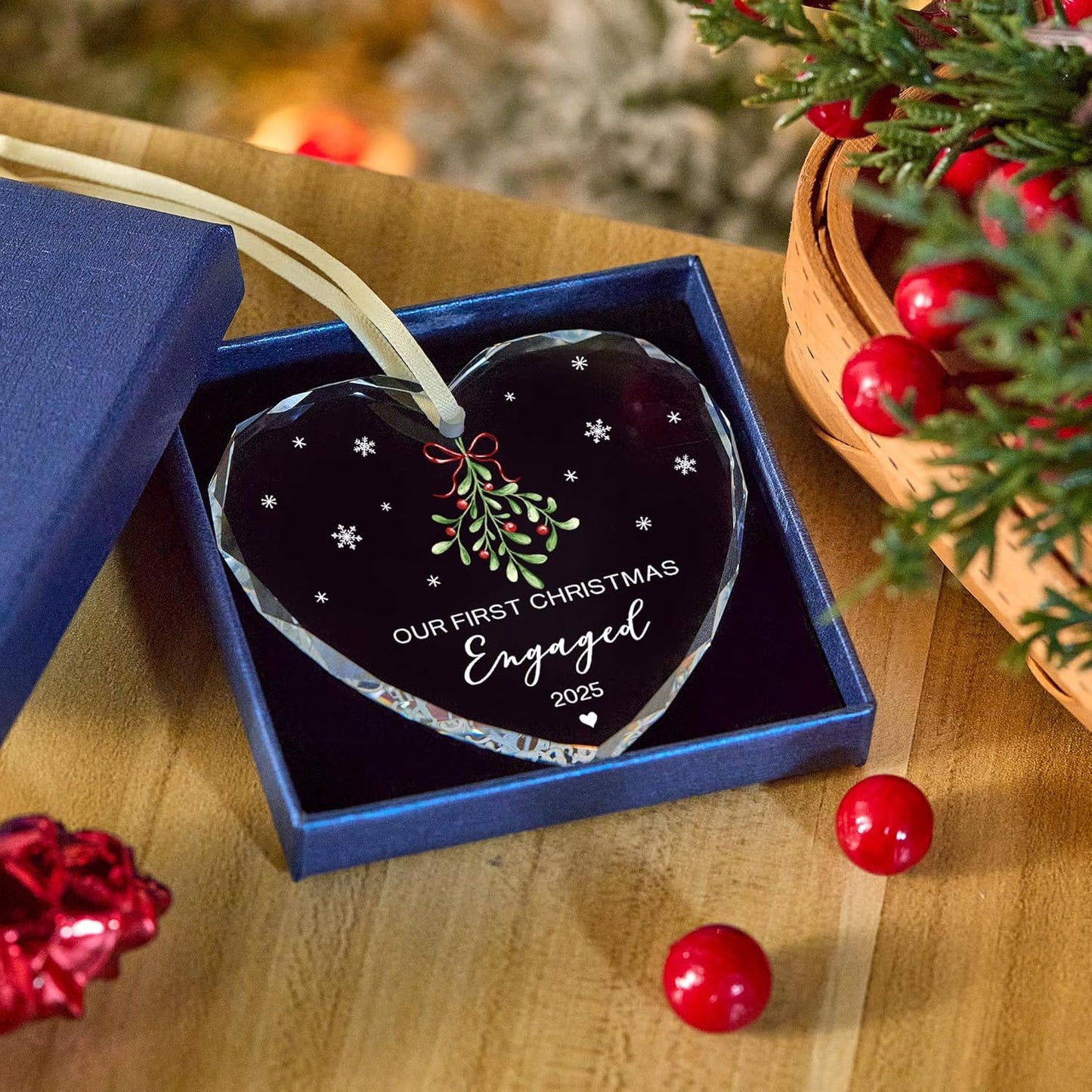 Engagement Gifts for Couples Women,Her,Engagement Gift for Newly Engaged Couples,Bride to Be Gifts,First Christmas Engaged Ornament 2025