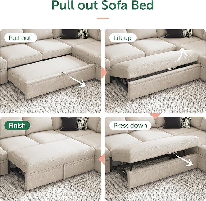HONBAY Modular Sectional Sleeper Sofa - Image 6