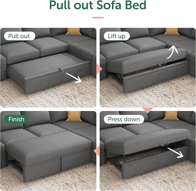 HONBAY Sectional Sleeper Sofa - Image 6