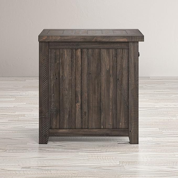 Jofran Madison County Pine Reclaimed Chairside End Table, Barnwood Brown - Image 2