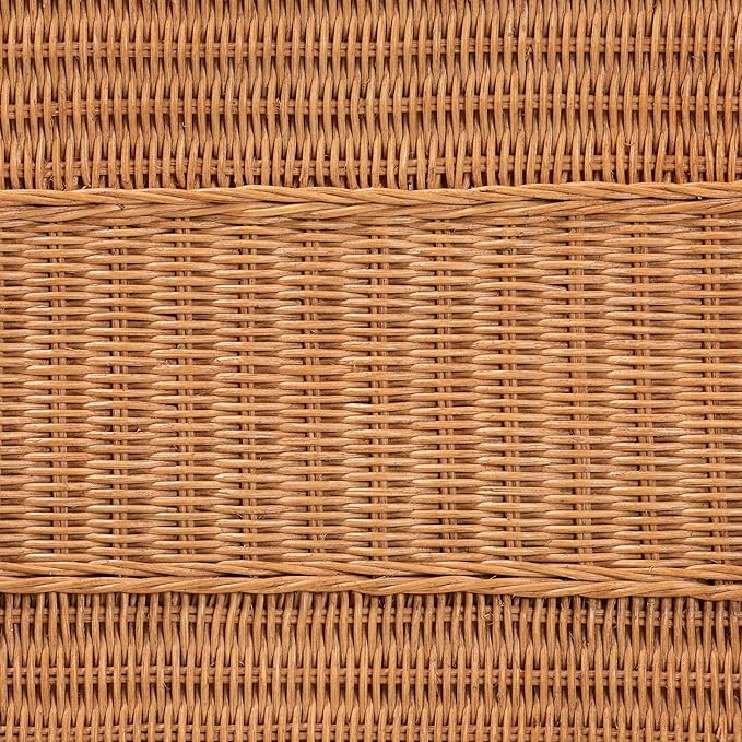 Bali & pari Minahasa Bohemian Light Honey Braided Rattan Side Table - Image 8
