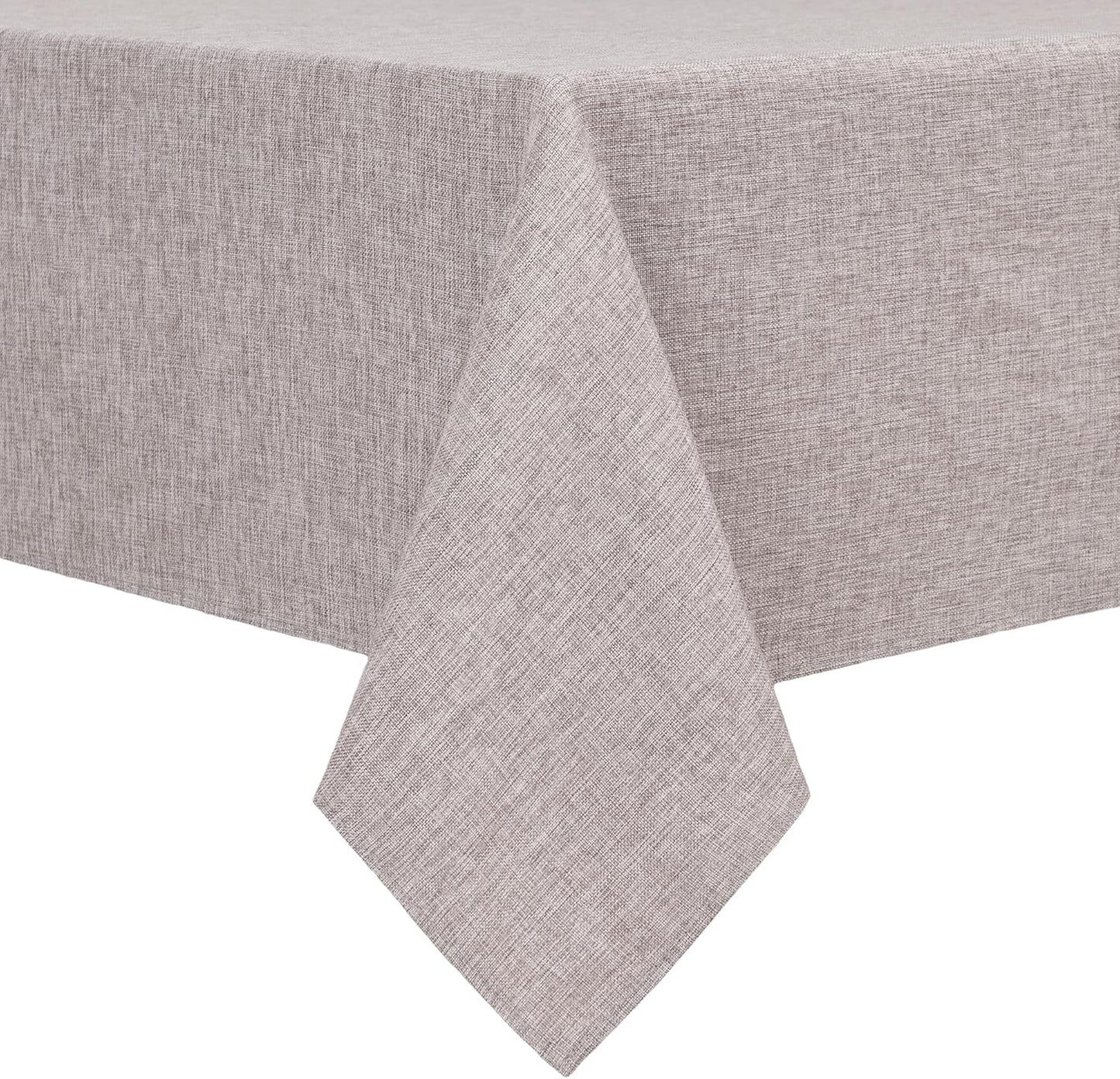 Hiasan Faux Linen Square Tablecloth - Wrinkle and Stain Resistant Washable Table Cloth for Kitchen Dining Room Holiday Table Cover for Party Dinner, Stone, 70 x 70 Inch