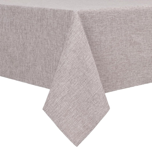 Hiasan Faux Linen Square Tablecloth - Wrinkle and Stain Resistant Washable Table Cloth for Kitchen Dining Room Holiday Table Cover for Party Dinner, Stone, 30 x 30 Inch