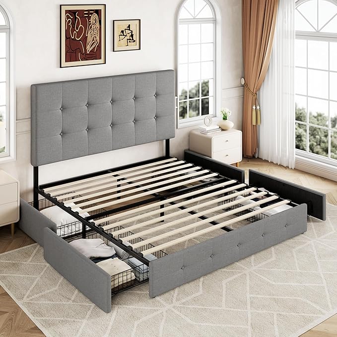 Allewie Upholstered Full Size Platform Bed Frame - Image 8
