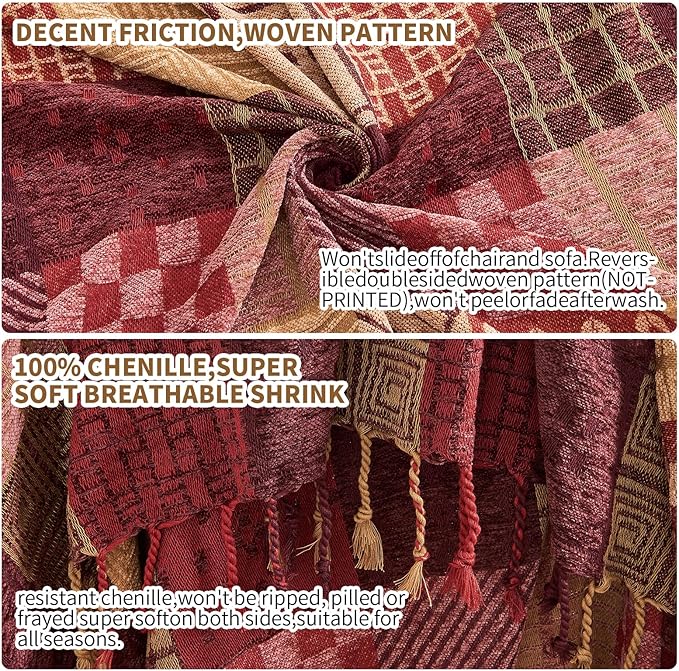 Boho Throw Blanket, Patchwork Large Blankets - Image 8