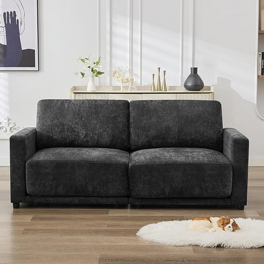77.4" Chenille Modular Loveseat Oversized Upholstered 2 Seater Sectional Sofa by CACFTII