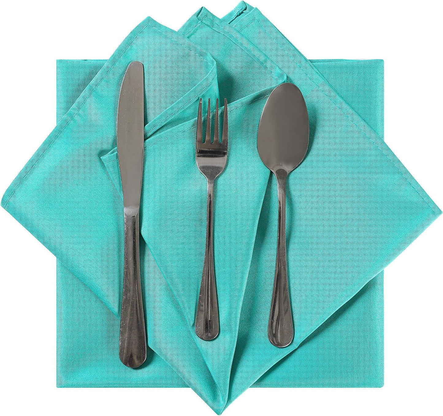 Cloth Napkins 17x17 inch Washable Polyester Dinner Napkins Soft Table Napkins for Wedding Party Dining Banquet(Turquoise,50PCS)