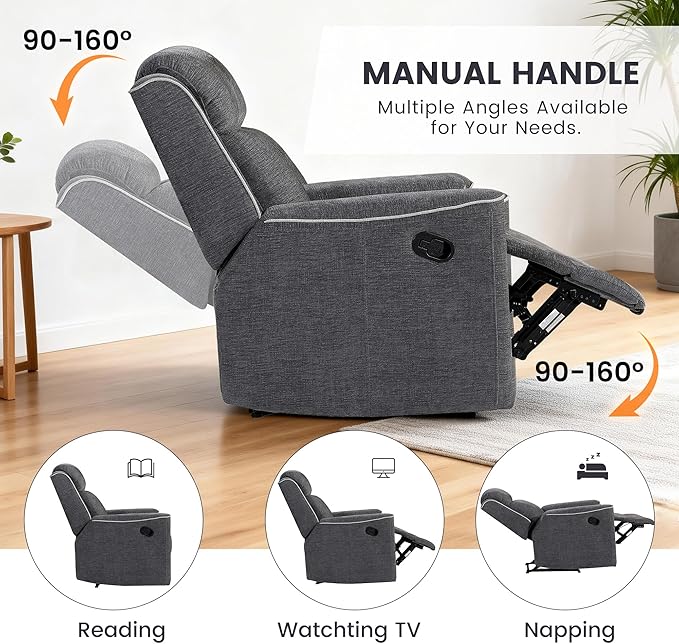 Betsy Furniture Soft Microfiber Manual Reclining Sofa Set, Sofa w/Dropdown Table - Image 6
