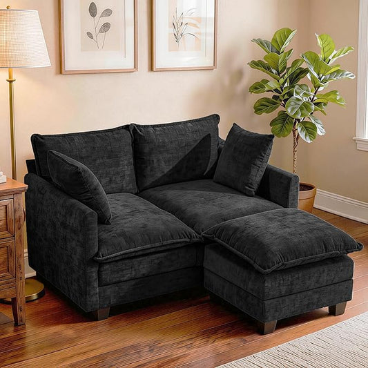 Loveseat Sofa with Ottoman, Cloud 3-Layer Cushion, Living Room, in a Box by KeepYoungJoyFitYourFlow