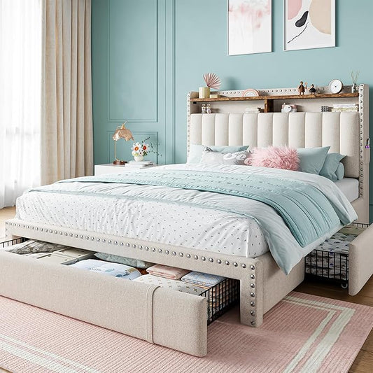 EnHomee Upholstered Full Bed Frame by EnHomee