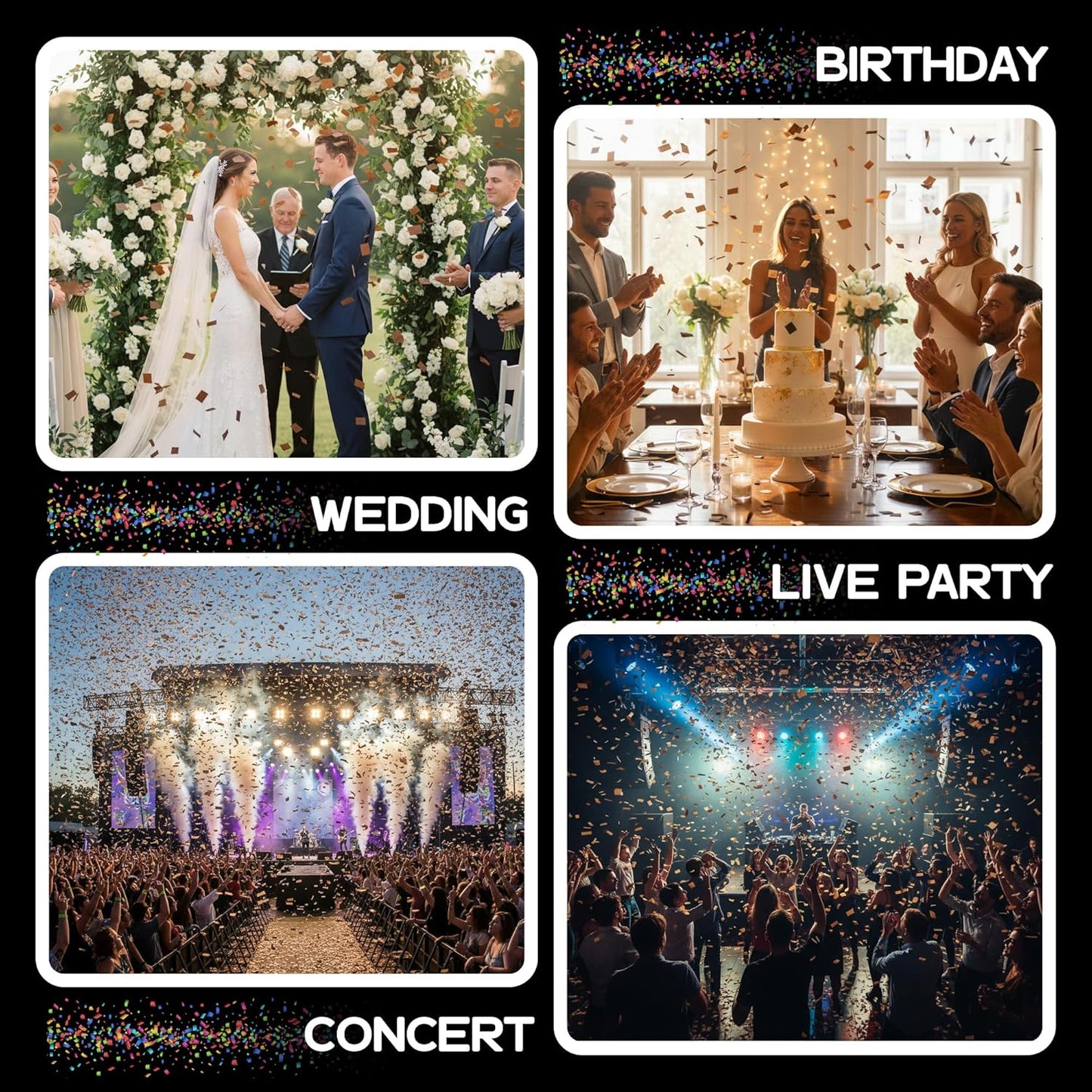 Ultimate Confetti, Brown Biodegradable Confetti - Rectangular Flame-Resistant Tissue Paper Confetti for Cannon and Launcher use – Best for Gender Reveal, Parties, and Concerts - 20 lb, 320 oz