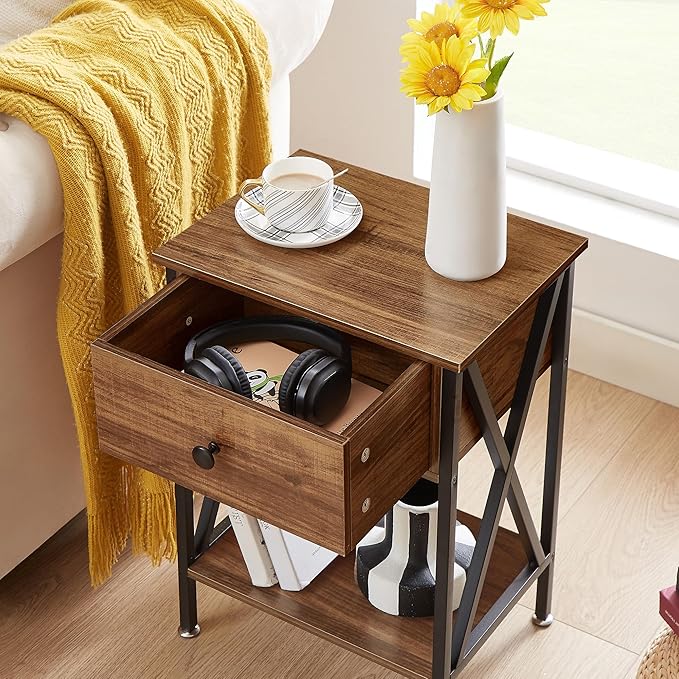 VECELO Nightstands Set of 2, Modern Bedside End Tables, Night Stands - Image 8