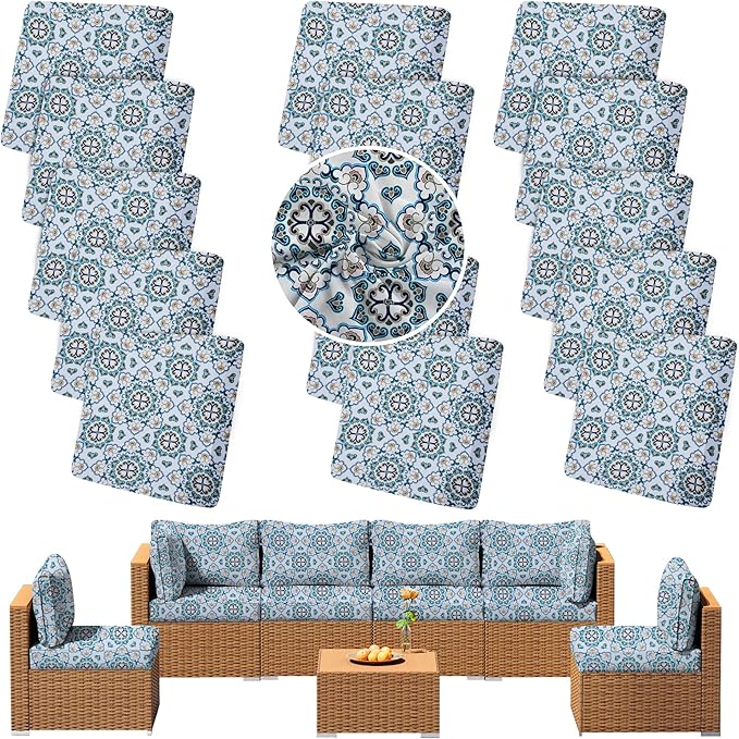 Outdoor Cushion Covers Set, Replacement by SUKAIKEQA