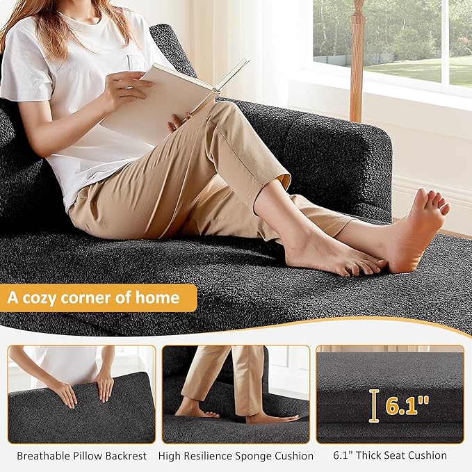 VANOMi Oversized 70.47'' Chaise Lounge Chair Indoor, Modern Upholstered Sofa Bed - Image 3