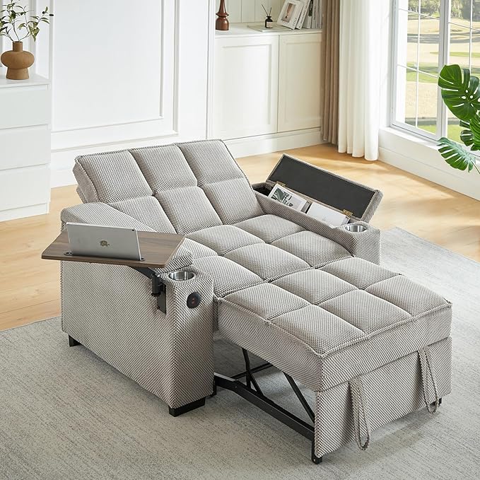 oaaktu Large Size Convertible Sleeper Chair Futon Sofa Bed, Comfortable Thick by Unknown