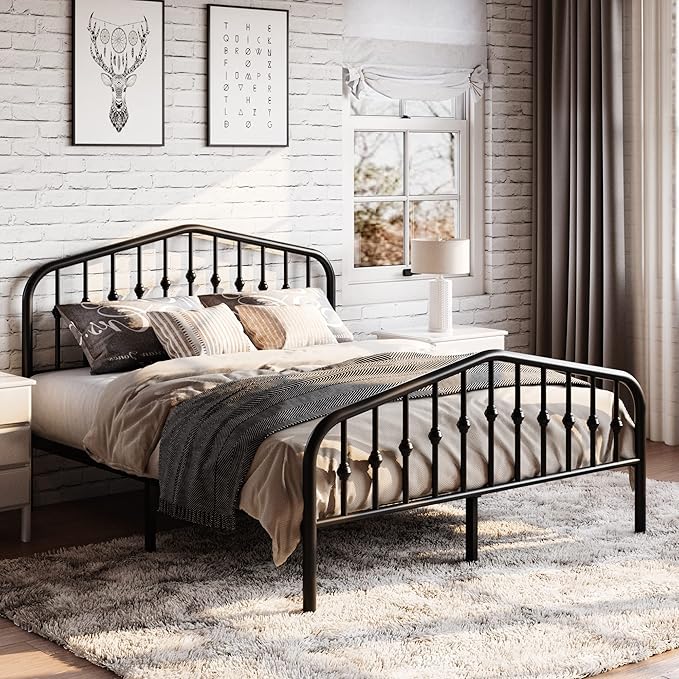 SHA CERLIN Queen Size Metal Platform Bed Frame - Image 3