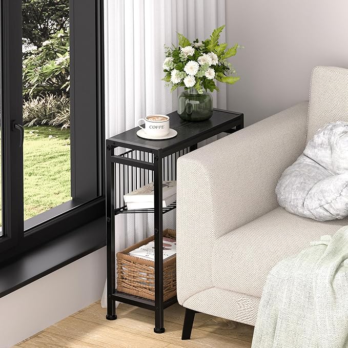 End Table for Small Space, 3-Tier Narrow Side Table - Image 8
