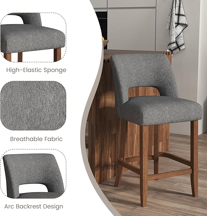 VKNOW Bar Stools Set of 4, Modern Counter Stools - Image 8