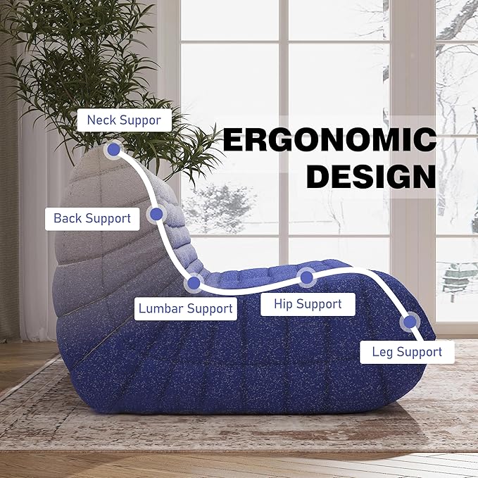 YVDNHP Big Bean Bag Chairs for Adults, 3 Seater Large Bean Bag Sofa, Fireside - Image 5