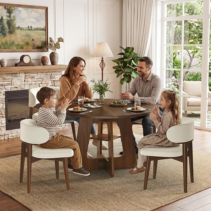 GRUSIGN 5-Piece Round Dining Table Set - Image 6