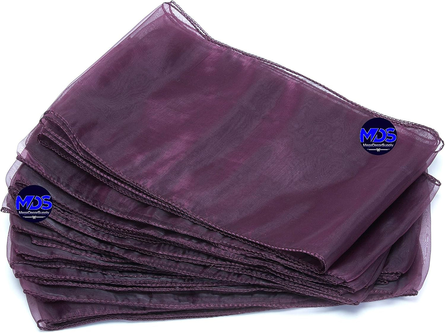 MDS Pack of 10 PCS Organza Chair Sashes Wider Dining Chair Bows Ribbon Tie Back for Wedding Party Birthday Bridal Shower Reception Event Banquet Home Chair Cover Decoration - Plum