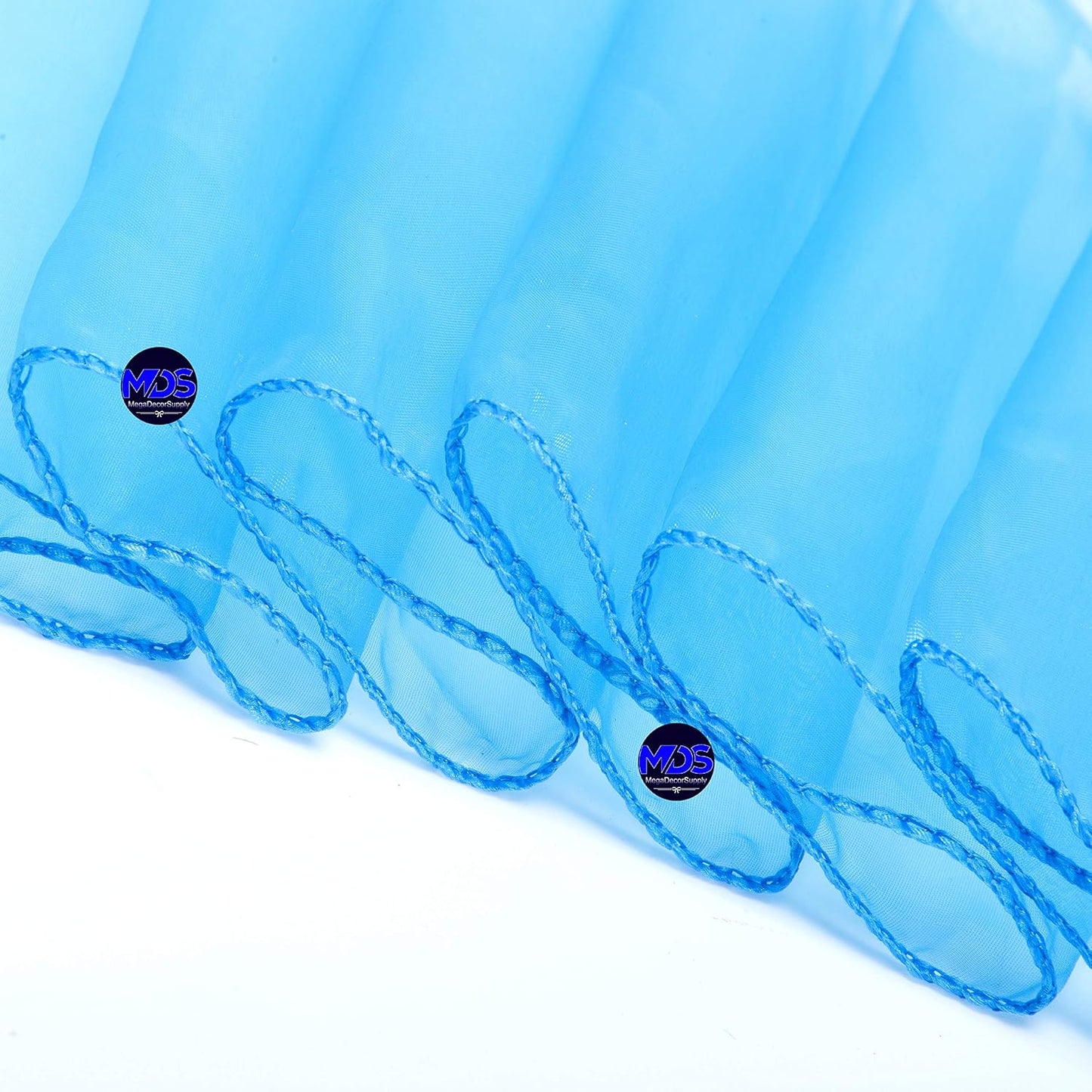 MDS Pack of 125 PCS Organza Chair Sashes Wider Dining Chair Bows Ribbon Tie Back for Wedding Party Birthday Bridal Shower Reception Event Banquet Home Chair Cover Decoration - Blue