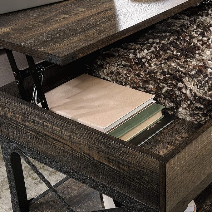 Sauder Steel River Rustic Industrial Style Lift Top Coffee Table, Coated Metal - Image 8
