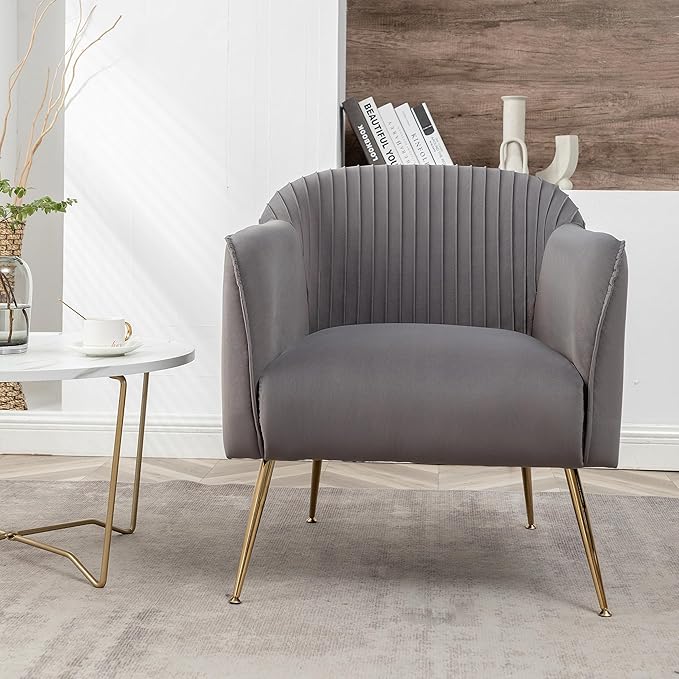 Container Furniture Direct Contemporary Velvet Accent Chairs - Image 4