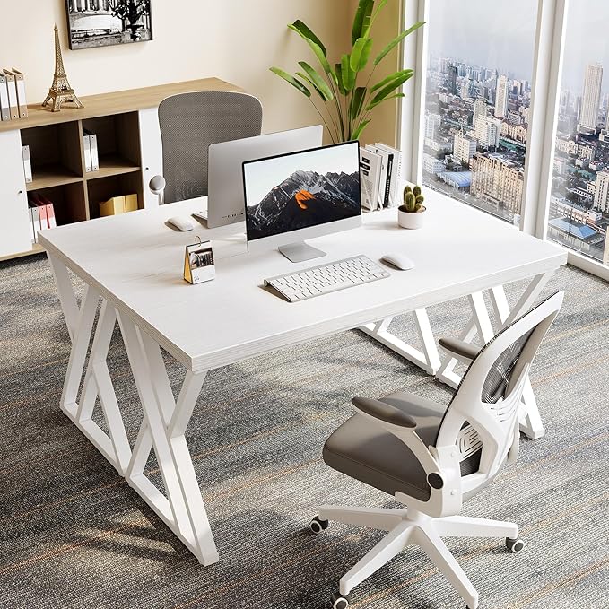 LITTLE TREE 55 Inch Large Simple Industrial Computer Desk Study Writing Table - Image 6
