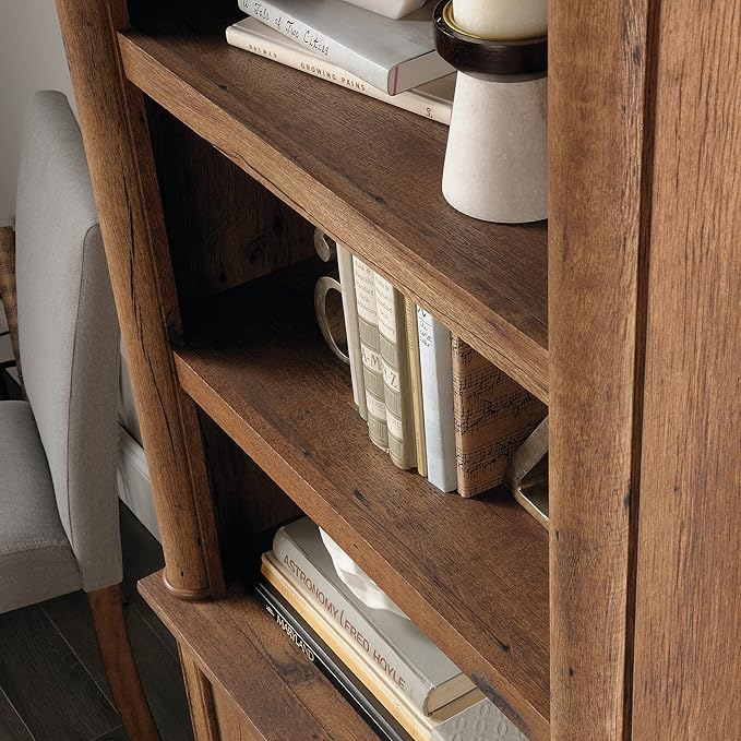 Sauder Palladia Bookcase with Doors, Library Bookcase, Vintage Oak Finish - Image 8