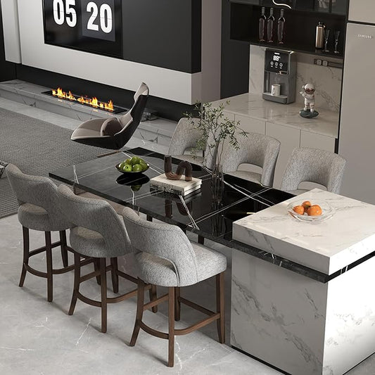 VKNOW Bar Stools Set of 6, Modern Counter Stools by VKNOW
