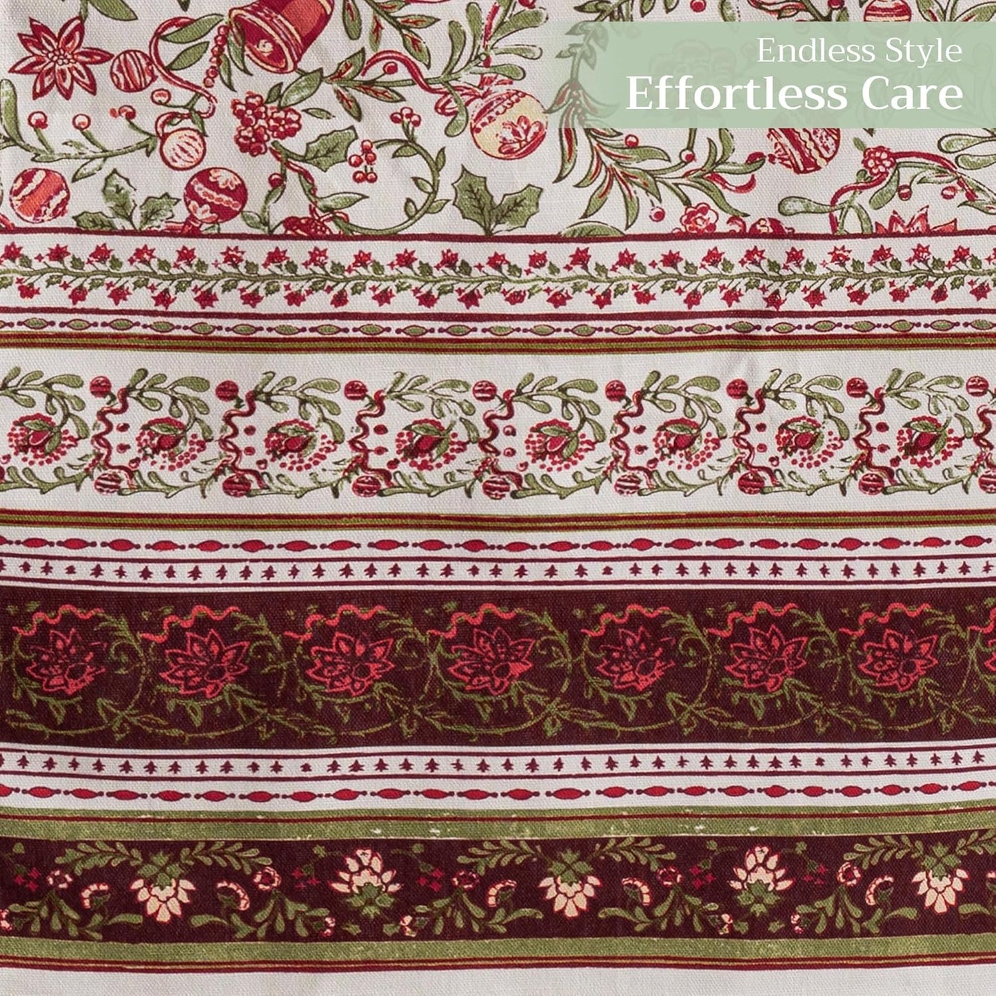 Maison d' Hermine Table Runner 100% Cotton Single Layer Table Runners 72 inches Long Decorative for Home Kitchen Dining Party Baby Shower Wedding Bridal Shower (Reveillon Au Jardin, 14.50" x 72")