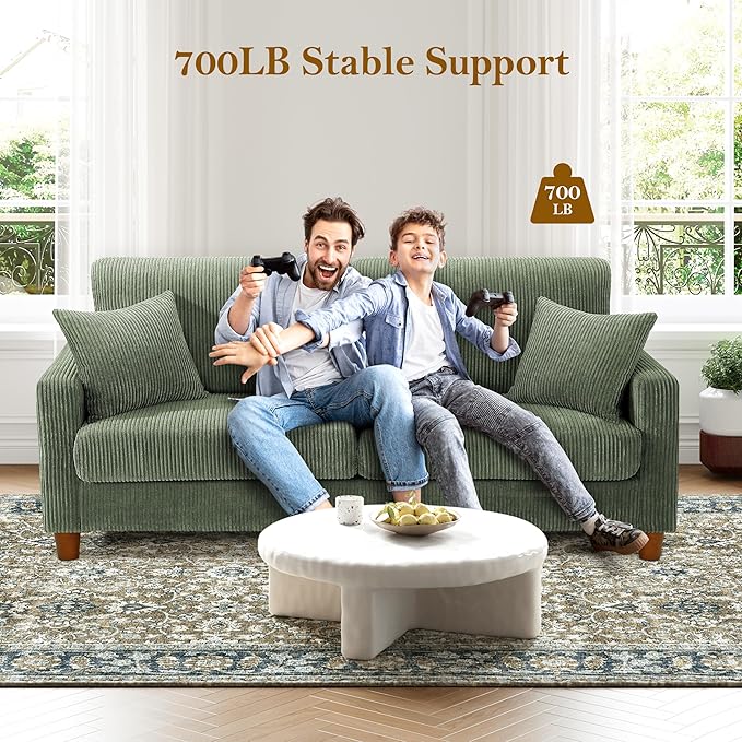 Kidirect 70in Corduroy Couch, Sofas - Image 7
