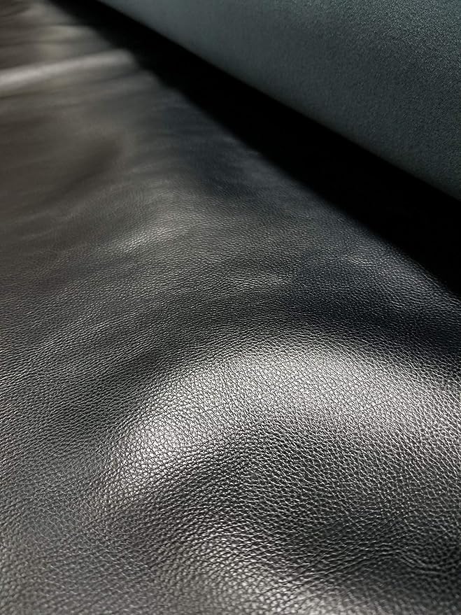 NAT Leathers | Black Pebble Soft Faux Vegan Leather PU | 4 Yards Cut by Yard | - Image 2