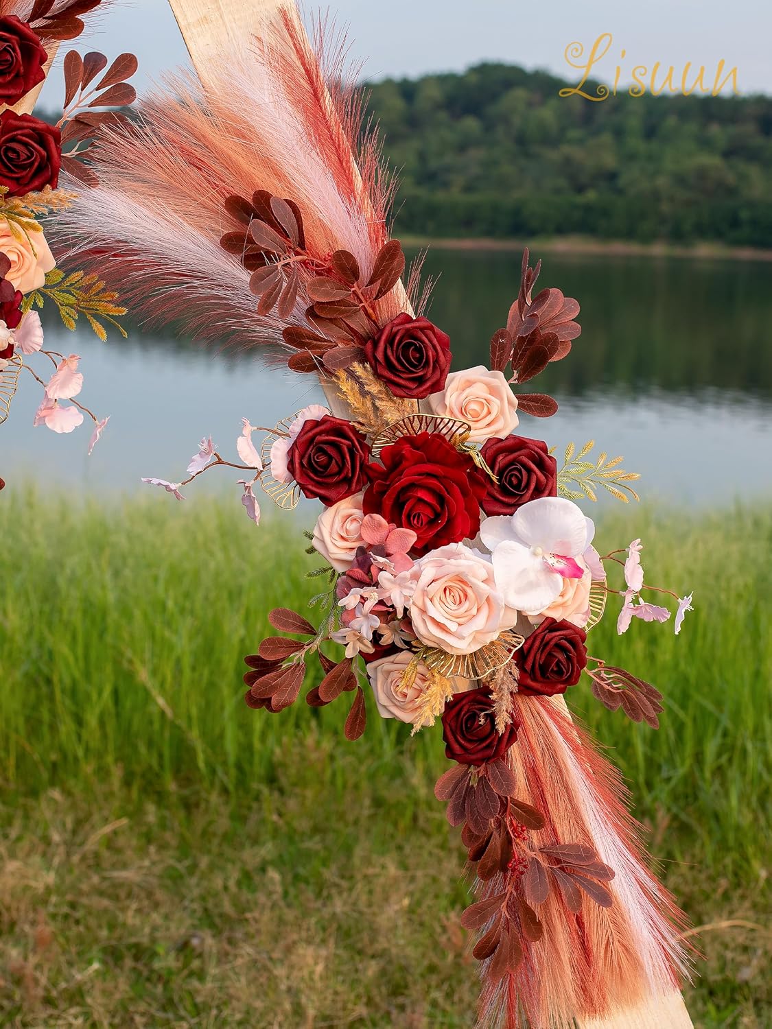 Wedding Arch Flowers, Artificial Flowers for Decoration, Large Flower Swag for Boho Styles Wedding Ceremony Floral Decor - Pack of 2