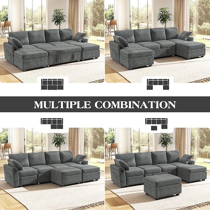Ihanherry 6-Seater Large Sectional Sofa Bed - Image 8