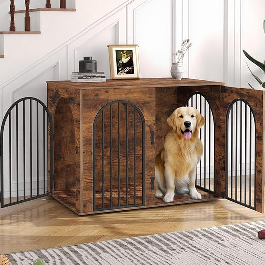 Hzuaneri 44.1" Wooden Dog Crate Furniture, Indoor Dog Kennel Dogs Cage by Hzuaneri