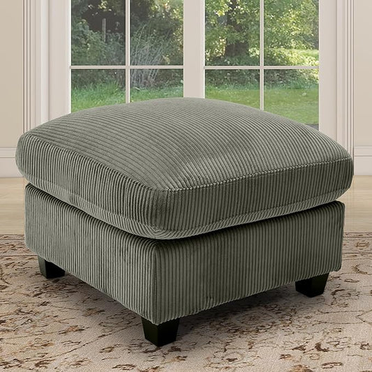 HAOMARKETS Corduroy Sofa Set, Upholstered Ottoman Footrest, Modern Living Room by HAOMARKETS