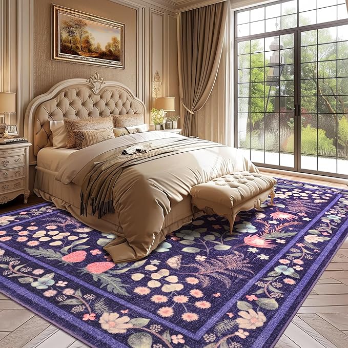 Area Rugs for Living Room, 6x9 Washable Vintage Rug for Bedroom, Non-Slip - Image 5