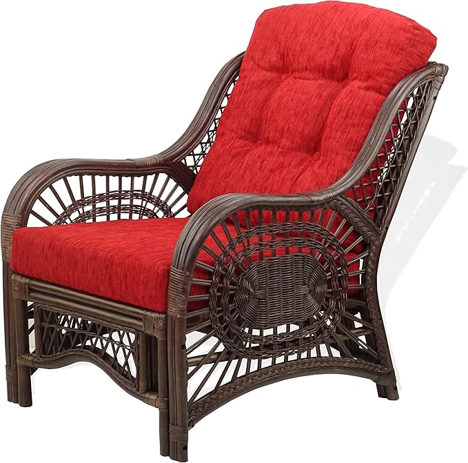 Malibu Lounge Living Accent Armchair Natural Rattan Wicker Handmade Design - Image 5