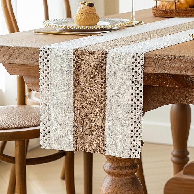 FEXIA Boho Table Runner for Home Coffee Decor 90 Inches Long Farmhouse Rustic by FEXIA