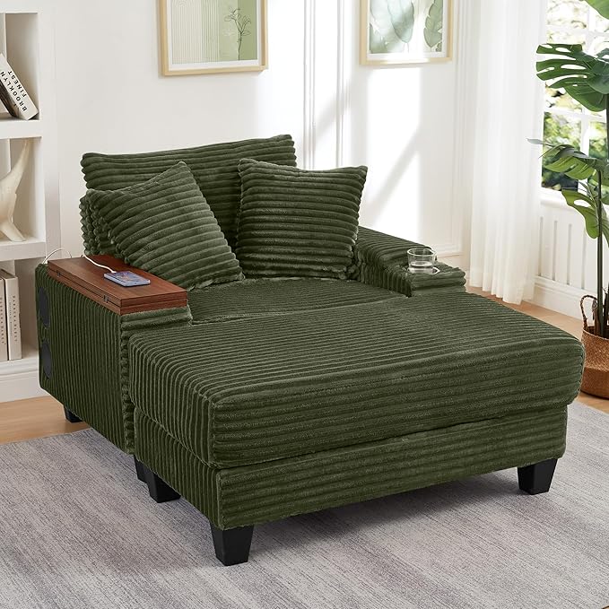 KEIKI Corduroy Storage Armrest Sofa, Single Versatile Seat - Image 6